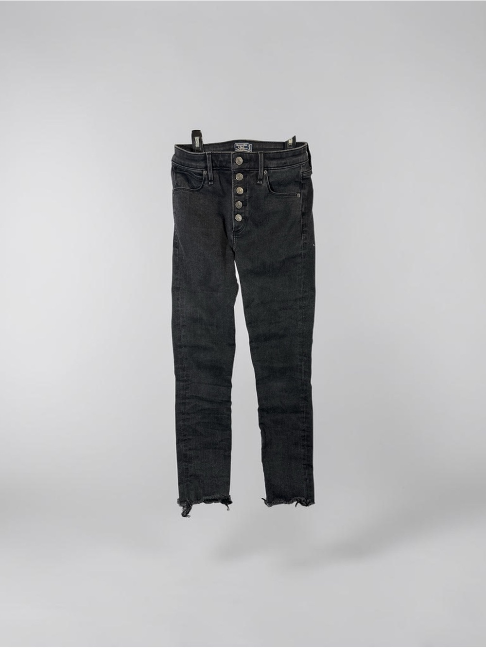 Abercrombie & Fitch Black High-Rise Button-Fly Skinny Jeans